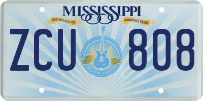 MS license plate ZCU808