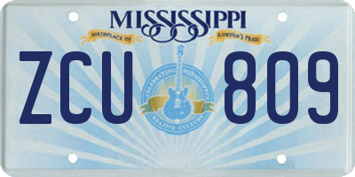 MS license plate ZCU809