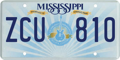 MS license plate ZCU810