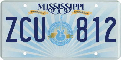 MS license plate ZCU812