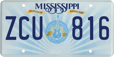 MS license plate ZCU816