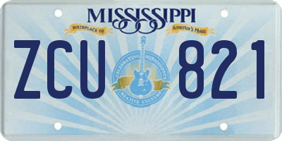 MS license plate ZCU821