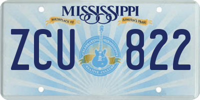 MS license plate ZCU822