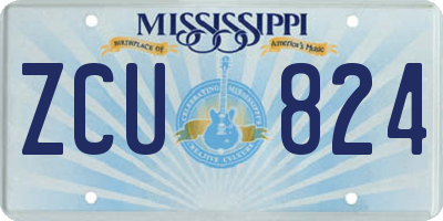 MS license plate ZCU824