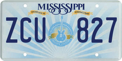 MS license plate ZCU827