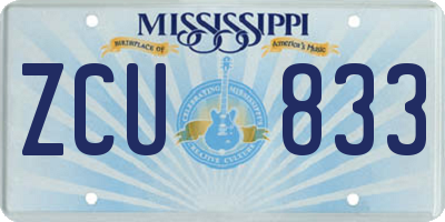 MS license plate ZCU833