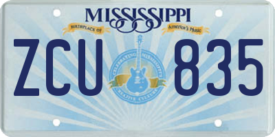 MS license plate ZCU835