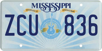 MS license plate ZCU836