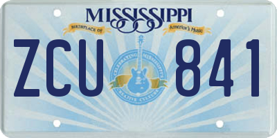 MS license plate ZCU841