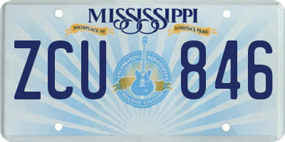 MS license plate ZCU846