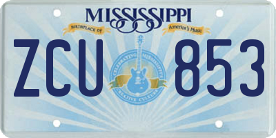 MS license plate ZCU853