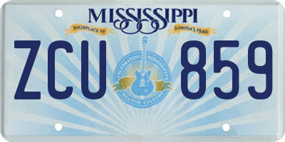 MS license plate ZCU859