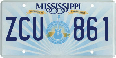 MS license plate ZCU861