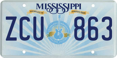 MS license plate ZCU863