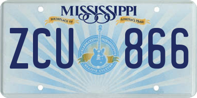 MS license plate ZCU866