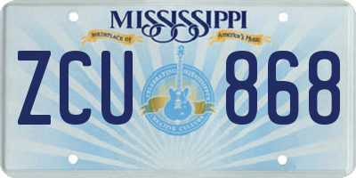 MS license plate ZCU868