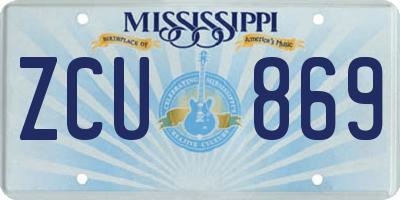 MS license plate ZCU869