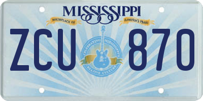MS license plate ZCU870