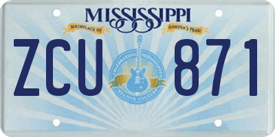 MS license plate ZCU871