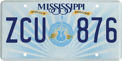 MS license plate ZCU876
