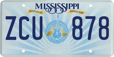 MS license plate ZCU878