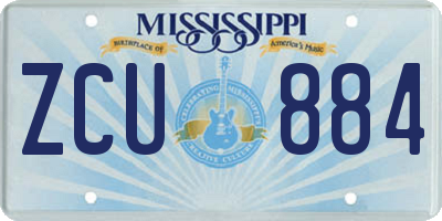 MS license plate ZCU884