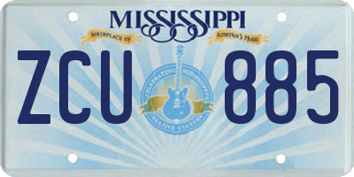 MS license plate ZCU885