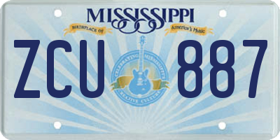 MS license plate ZCU887