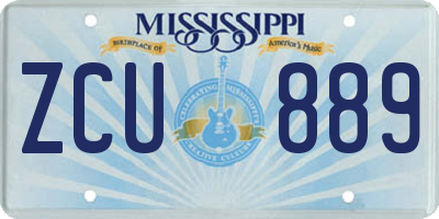 MS license plate ZCU889