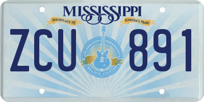 MS license plate ZCU891