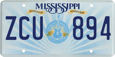 MS license plate ZCU894