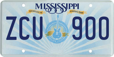 MS license plate ZCU900