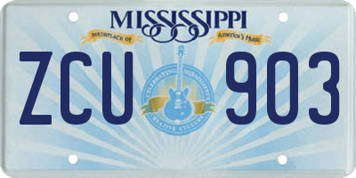 MS license plate ZCU903