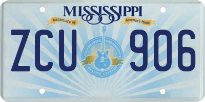 MS license plate ZCU906