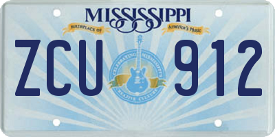 MS license plate ZCU912
