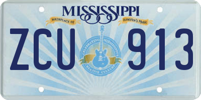 MS license plate ZCU913