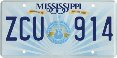 MS license plate ZCU914
