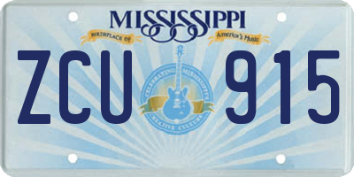 MS license plate ZCU915