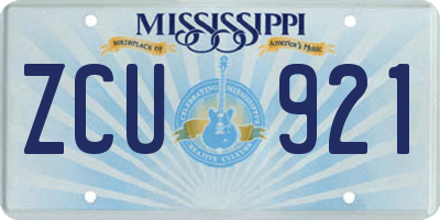 MS license plate ZCU921