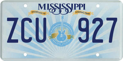 MS license plate ZCU927