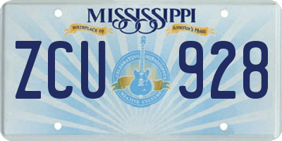 MS license plate ZCU928