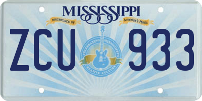 MS license plate ZCU933
