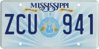 MS license plate ZCU941