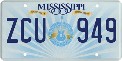 MS license plate ZCU949