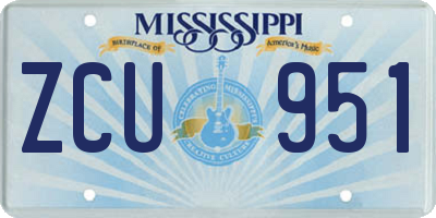 MS license plate ZCU951