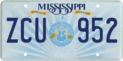 MS license plate ZCU952