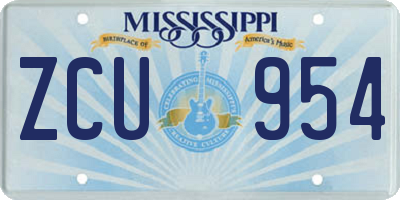 MS license plate ZCU954