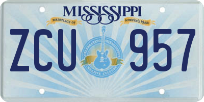 MS license plate ZCU957