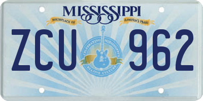 MS license plate ZCU962