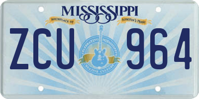 MS license plate ZCU964